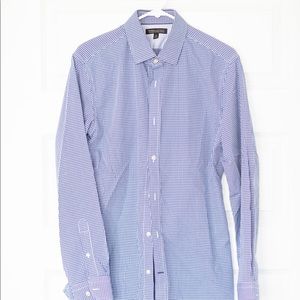 Banana Republic Non-Iron Slim Blue Check Shirt